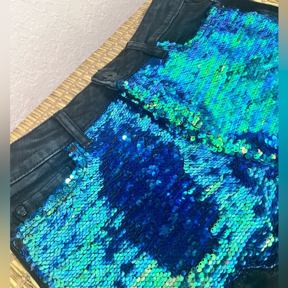 Blackheart low rise denim sequin shorts - Picture 4 of 10
